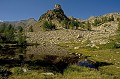  Lac de la Caire Pounchu. Parc National du Mercantour. Eté en Haute Vésubie. Alpes Maritimes. France. 